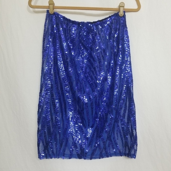 Blue sequin skirt - Picture 1 of 7
